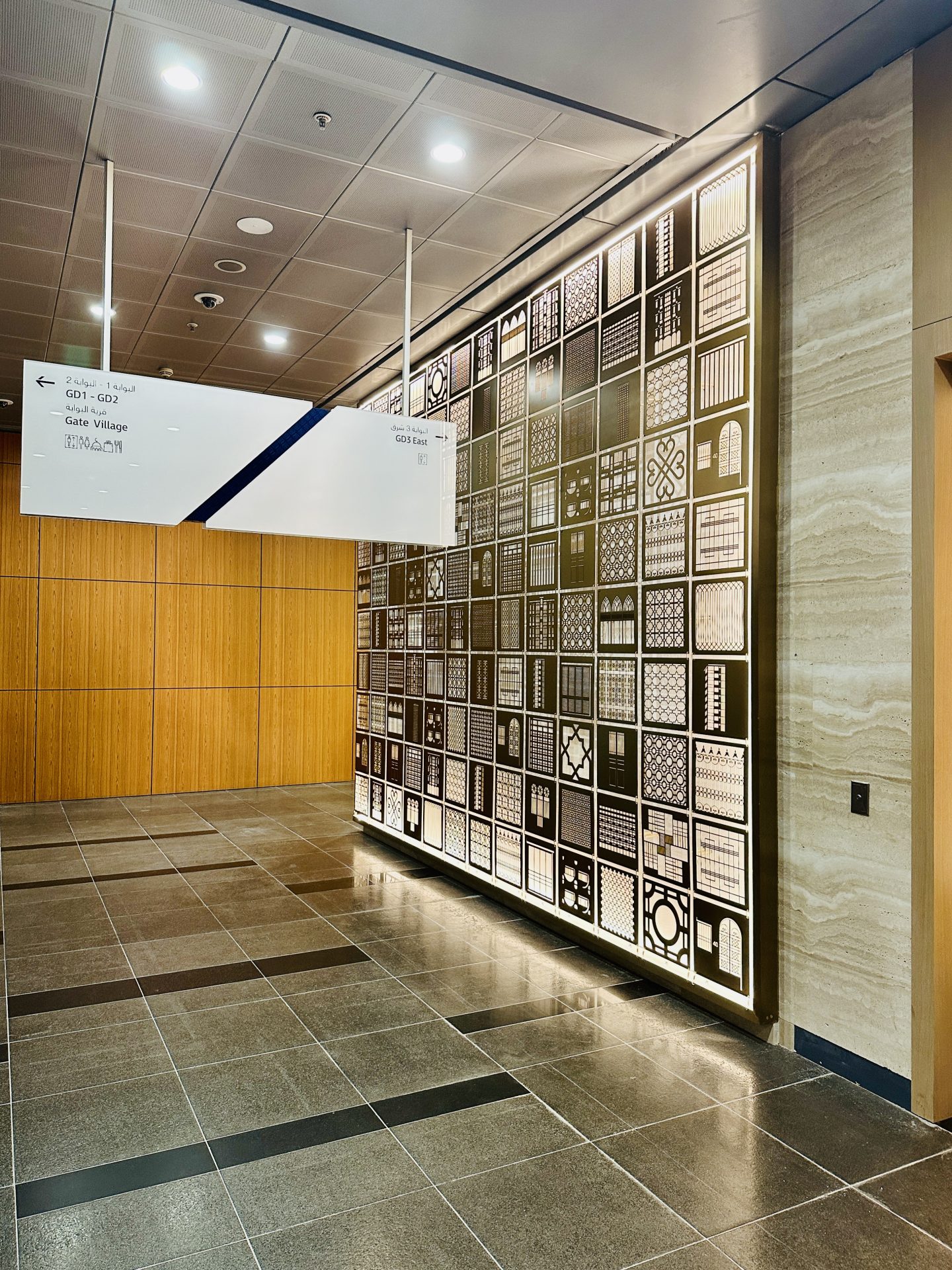 Al Mandaloun Decorative Laser-Cut Feature Wall & Lighting | DIFC Dubai — Al Mandaloun Lebanese Restaurant — Food & Beverage (F&B) & Fine Dining — DIFC, Dubai, UAE project gallery image 1