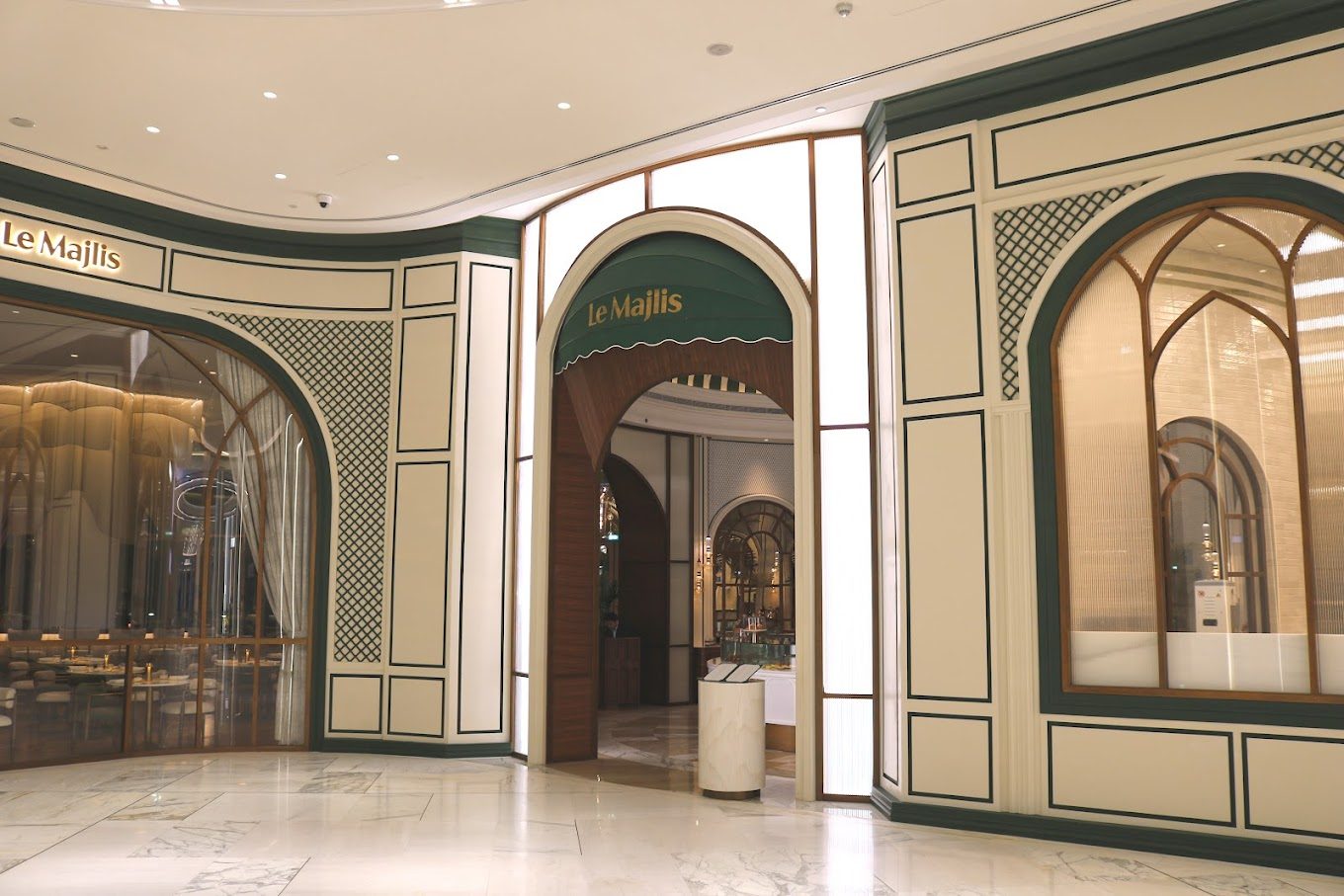 Le Majlis Restaurant Canopy Structure & 3D Signage | Palm Jumeirah Mall — Le Majlis Restaurant — Food & Beverage (F&B) & Retail Dining — Palm Jumeirah Mall, Dubai, UAE project gallery image 3