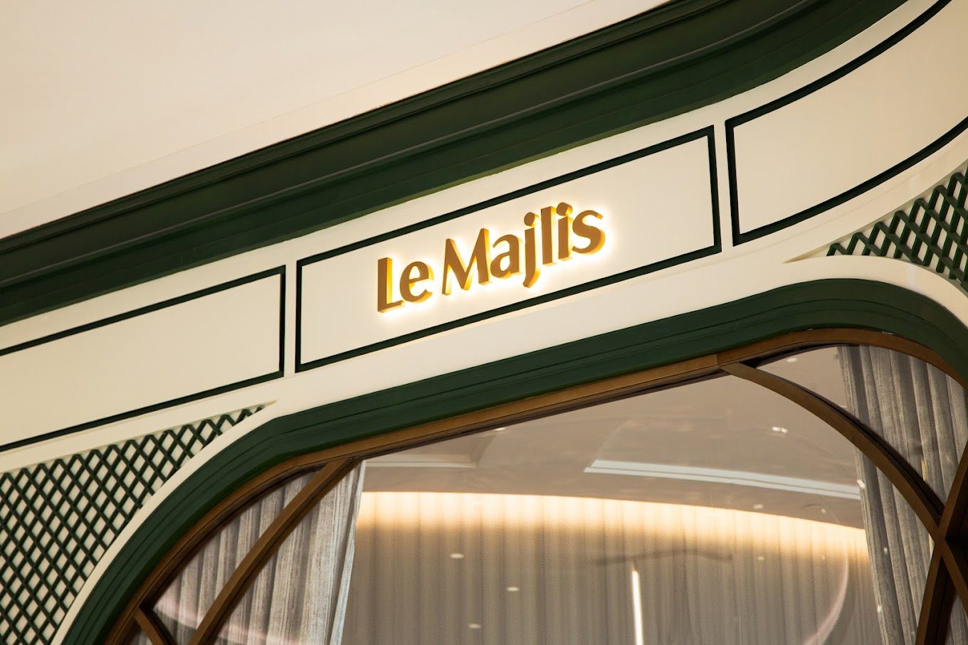 Le Majlis Restaurant Canopy Structure & 3D Signage | Palm Jumeirah Mall — Le Majlis Restaurant — Food & Beverage (F&B) & Retail Dining — Palm Jumeirah Mall, Dubai, UAE project gallery image 1